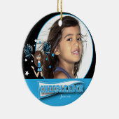 Kleine Cheerleader - Y-foto - Baby Blue Keramisch Ornament (Rechts)