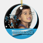 Kleine Cheerleader - Y-foto - Baby Blue Keramisch Ornament (Voorkant)