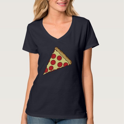 Kleine Cheesy Pepperoni Pizza Slice T-shirt (Voorkant)