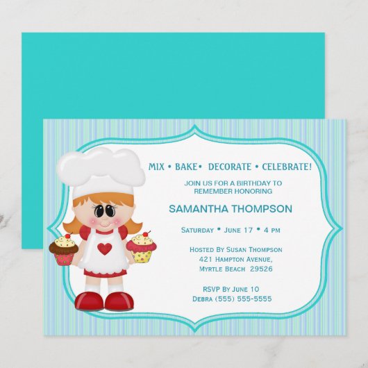 Kleine Chef Birthday-uitnodigingen Kaart (Voorkant / Achterkant)