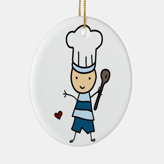 Kleine Chef Boy Keramisch Ornament (Rechts)