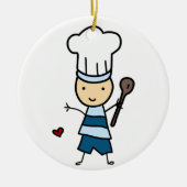 Kleine Chef Boy Keramisch Ornament (Voorkant)