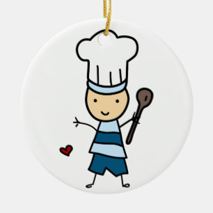 Kleine Chef Boy Keramisch Ornament