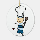 Kleine Chef Boy Keramisch Ornament (Links)