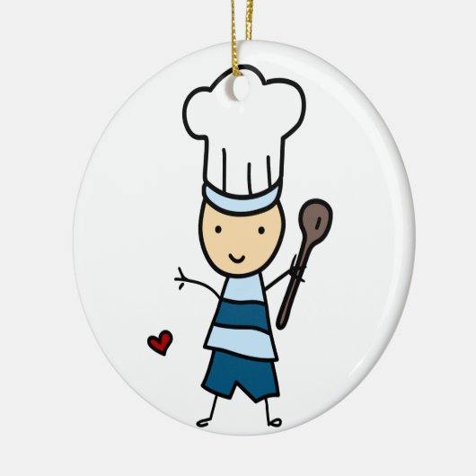 Kleine Chef Boy Keramisch Ornament (Links)
