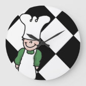 Kleine Chef Cartoon Keuken Grote Klok (Voorkant)