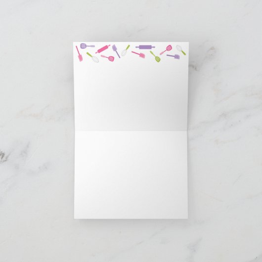 Kleine chef-kok bakken verjaardagsfeest dank u kaa bedankkaart (Binnen)