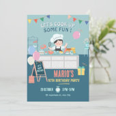 Kleine chef-kok keuken koken verjaardag kaart (Staand voorkant)