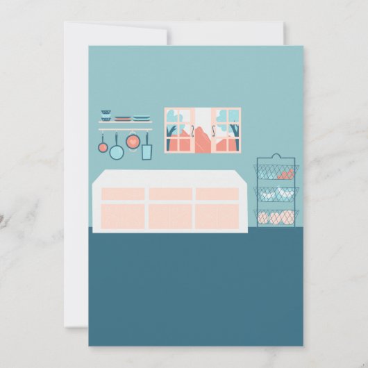 Kleine chef-kok keuken koken verjaardag kaart (Achterkant)