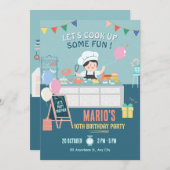 Kleine chef-kok keuken koken verjaardag kaart (Voorkant / Achterkant)