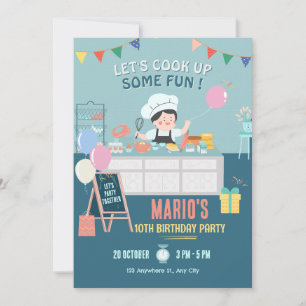Kleine chef-kok keuken koken verjaardag kaart