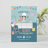 Kleine chef-kok keuken koken verjaardag kaart (Staand voorkant)