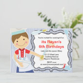 Kleine Chef Koken en bakfeest voor jongens Kaart (Staand voorkant)