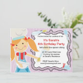 Kleine Chef Koken en bakfeest voor meisje Kaart (Staand voorkant)