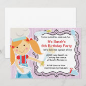 Kleine Chef Koken en bakfeest voor meisje Kaart (Voorkant / Achterkant)