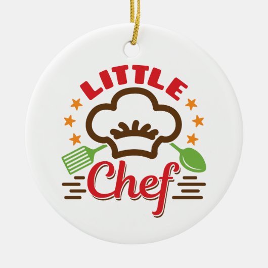 Kleine Chef Koken Liefhebber Kinder Keramisch Ornament (Voorkant)
