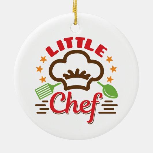 Kleine Chef Koken Liefhebber Kinder Keramisch Ornament (Achterkant)