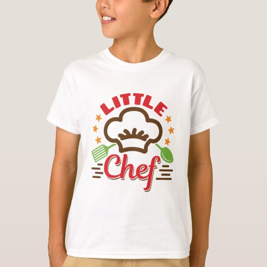 Kleine Chef Koken Liefhebber Kinder T-shirt (Voorkant)