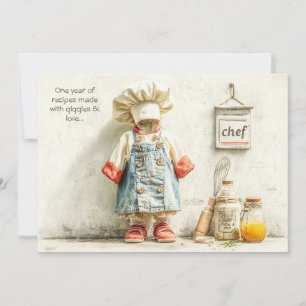 Kleine Chef Meisje – 1e verjaardag kookpret Kaart