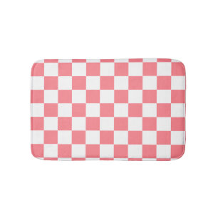 Kleine cheques Blush Pink White gecheckt Badmat