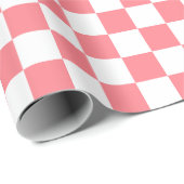 Kleine cheques Blush Pink White gecheckt Cadeaupapier (Rol Hoek)