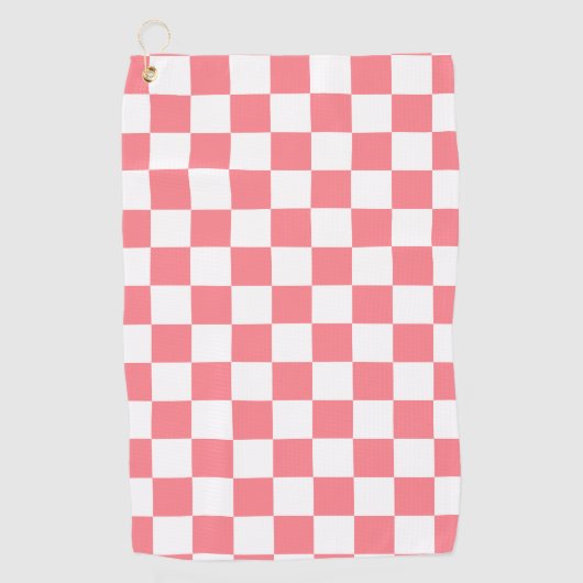 Kleine cheques Blush Pink White gecheckt Golfhanddoek (Voorkant)