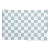 Kleine cheques Pastel Blue White gecheckt Kussensloop (Achterkant-Links)