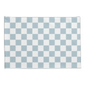 Kleine cheques Pastel Blue White gecheckt Kussensloop (Achterkant-Rechts)