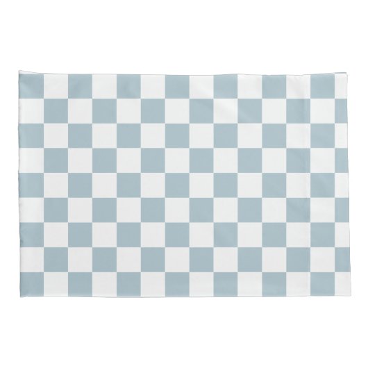 Kleine cheques Pastel Blue White gecheckt Kussensloop (Achterkant-Rechts)