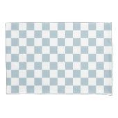 Kleine cheques Pastel Blue White gecheckt Kussensloop (Voorkant-Links)