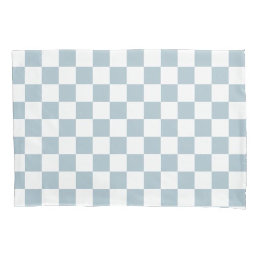 Kleine cheques Pastel Blue White gecheckt Kussensloop (Voorkant-Links)