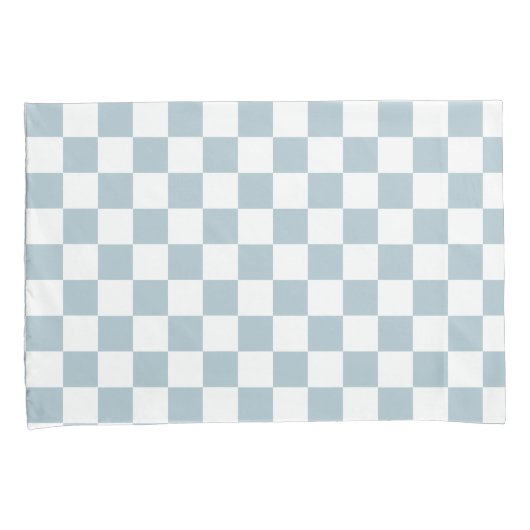 Kleine cheques Pastel Blue White gecheckt Kussensloop (Voorkant-Rechts)