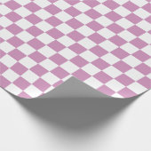 Kleine cheques Pastel Violet White gecheckt Cadeaupapier (Hoek)