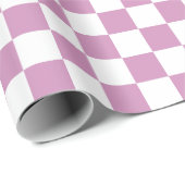 Kleine cheques Pastel Violet White gecheckt Cadeaupapier (Rol Hoek)