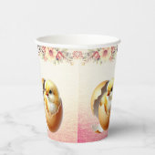 Kleine Chick Hatching Bloemen Papier Kopjes Papieren Bekers (Rechts)