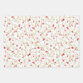 Kleine Chickadees + Sneeuwrijke Winterbessen Set Inpakpapier Vel (Voorkant 2)