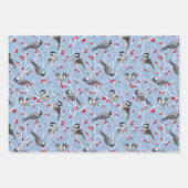 Kleine Chickadees + Sneeuwrijke Winterbessen Set Inpakpapier Vel (Voorkant)