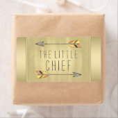 Kleine Chief Tribal Arrow Baby shower Waterfles Etiket (Insitu)