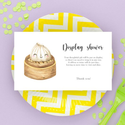 Kleine Chinese dumpling - display douchekaart Informatiekaartje