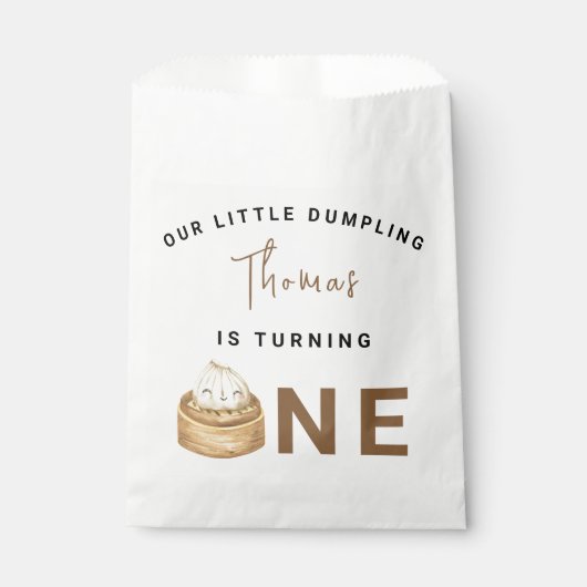 Kleine Chinese dumpling eerste verjaardagsfeest Bedankzakje (Voorkant)