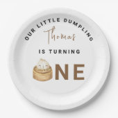 Kleine Chinese dumpling eerste verjaardagsfeest Papieren Bordje (Voorkant)
