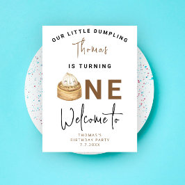 Kleine Chinese dumpling eerste verjaardagsfeest Poster