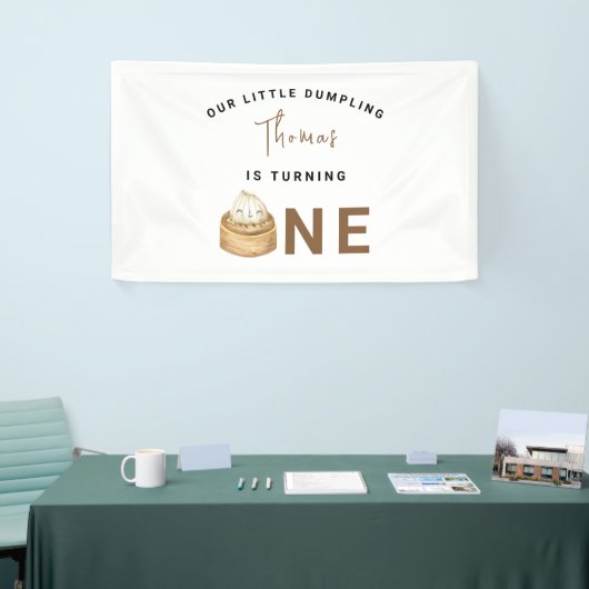 Kleine Chinese dumpling eerste verjaardagsfeest Spandoek (Beurs)