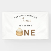 Kleine Chinese dumpling eerste verjaardagsfeestje  Spandoek (Horizontaal)