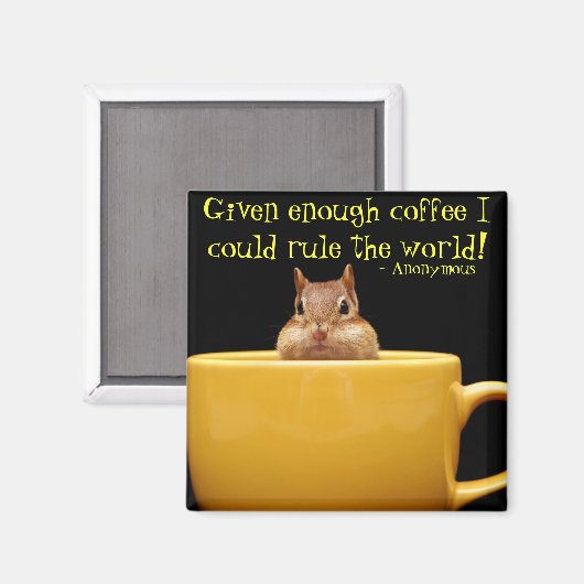 Kleine chipmunk in koffiekopje magneet (Voorkant / Achterkant)