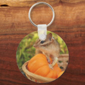 Kleine Chipmunk met pompoen Sleutelhanger (Voorkant)
