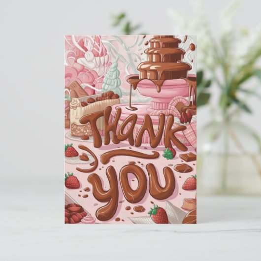 Kleine Chocolade bedankkaart (Staand voorkant)