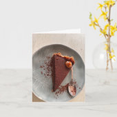 Kleine Chocolade Caramel Torte Verjaardag Kaart (Gele Bloem)