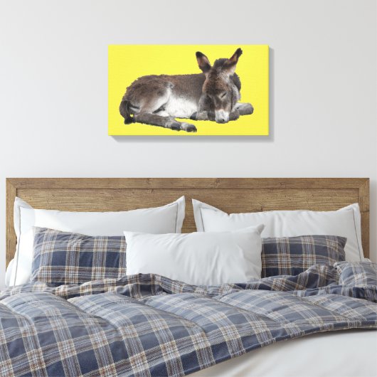 Kleine chocolade ezel Baby veulen leggen Canvas Afdruk (Insitu (Slaapkamer))