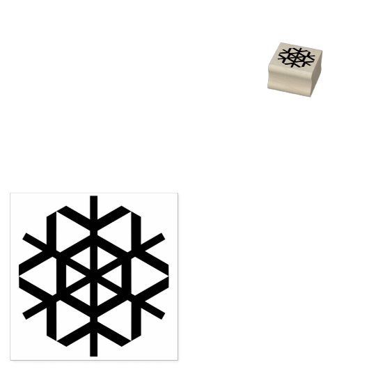 Kleine Chunky Snowflake Rubberstempel (Gestempeld)